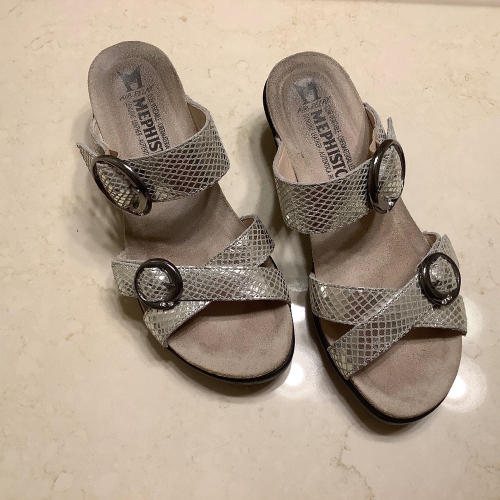 Mephisto Silver Sandals Size 38